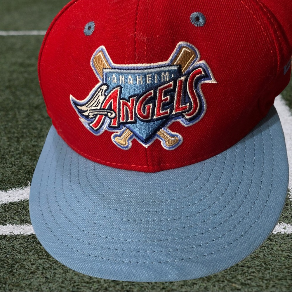Anaheim Angels Authentic New Era 50/50 100% Wool Red and Blue Baseball Cap NEW!